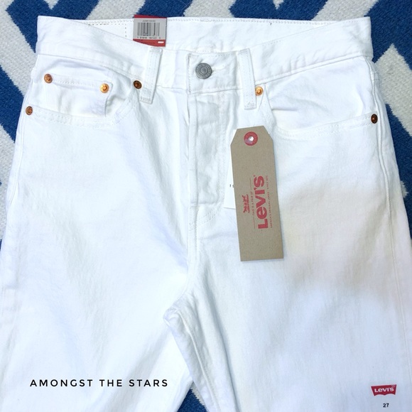 Levi’s Wedgie Icon Fit White Tapered Jeans - Picture 5 of 7